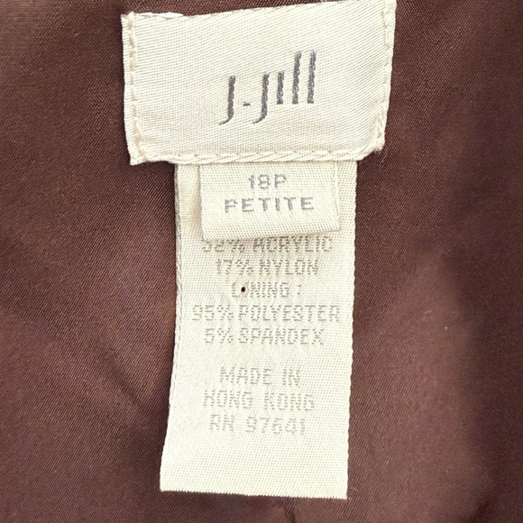 J. Jill Size 18P Petite Brown Multi-Color Tweed Blazer Jacket - Picture 5 of 5